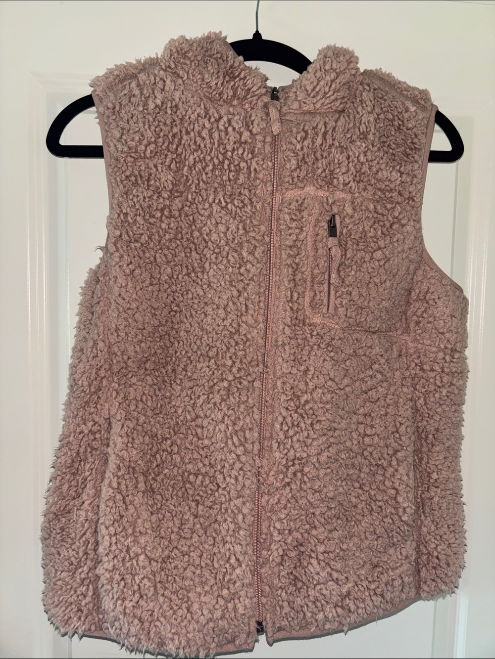 Women's Plush Sherpa Vest - Blush Pink
